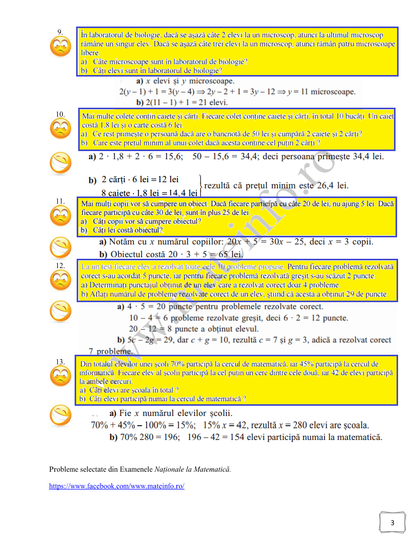 Probleme care se rezolvă cu ajutorul ecuațiiloe sau Page 3